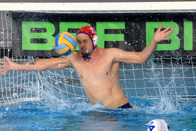 Wasserball, 1. WBB, Spandau 04 - Waspo Hannover DEU, DWV, 1.WBB, Spandau04 vs. Waspo Hannover, 03.06.2026, Schwimmhalle-Schoeneberg, Berlin, DEU, DWV, 1.WBB, Spandau04 vs. Waspo Hannover, im Bild Felix Benke (Waspo Hannover 13)
