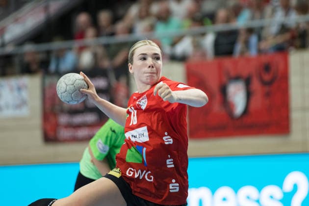 Handball, Frauen, HBF, Relegation, SV Union Halle-Neustadt - Füchse Berlin #2 Fabienne Büch (Halle, 15), SV Union Halle-Neustadt vs. Füchse Berlin, Spreefüxxe, Handball Bundesliga Frauen, Relegation, Hinspiel, Saison 2025 26, 03.06.2026 Halle SWH Arena Sachsen-Anhalt Deutschland