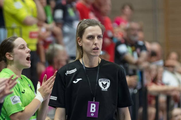 Handball, Frauen, HBF, Relegation, SV Union Halle-Neustadt - Füchse Berlin #2 Trainerin Susann Müller (Berlin), SV Union Halle-Neustadt vs. Füchse Berlin, Spreefüxxe, Handball Bundesliga Frauen, Relegation, Hinspiel, Saison 2025 26, 03.06.2026 Halle SWH Arena Sachsen-Anhalt Deutschland