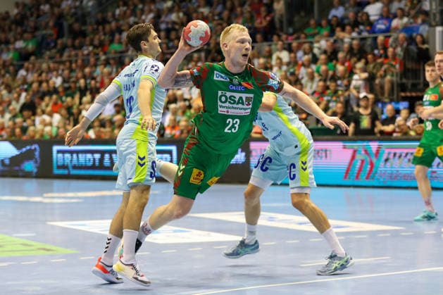 Handball, HBL, SC Magdeburg - VfL Gummersbach #2 03.06.2026, xgox, Handball - Daikin HBL SC Magdeburg - VfL Gummersbach emspor, v.l.Magnus Saugstrup (Magdeburg, 23) wirft Tor, Torschuetze, erzielt Tor, Treffer, scores the goal Magdeburg