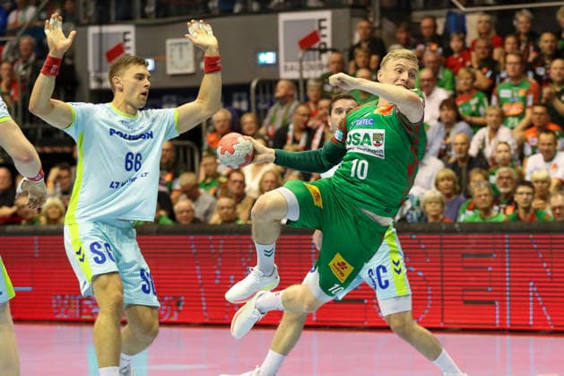 Handball, HBL, SC Magdeburg - VfL Gummersbach #2 03.06.2026, xgox, Handball - Daikin HBL SC Magdeburg - VfL Gummersbach emspor, v.l. Gisli Thorgeir Kristjansson (Magdeburg, 10) wirft Tor, Torschuetze, erzielt Tor, Treffer, scores the goal Magdeburg
