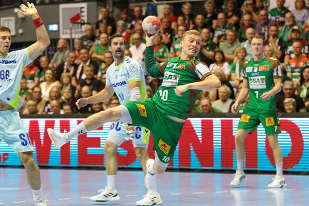 Handball, HBL, SC Magdeburg - VfL Gummersbach #2 03.06.2026, xgox, Handball - Daikin HBL SC Magdeburg - VfL Gummersbach emspor, v.l. Gisli Thorgeir Kristjansson (Magdeburg, 10) wirft Tor, Torschuetze, erzielt Tor, Treffer, scores the goal Magdeburg