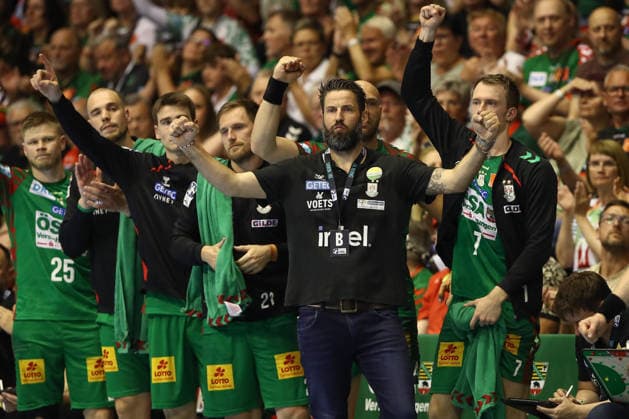 Handball, HBL, SC Magdeburg - VfL Gummersbach #3 03.06.2026, xtgx, Handball, Daikin HBL, SC Magdeburg - VfL Gummersbach v.l. Bennet Wiegert (Magdeburg, Trainer) Jubel, Torjubel, jubelt ueber das Tor, celebrate the goal, celebration Magdeburg