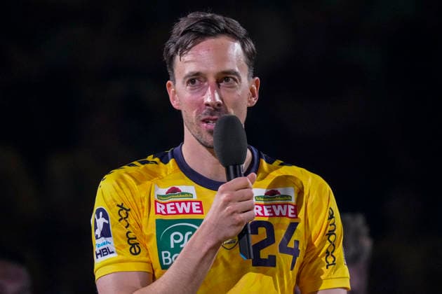 Patrick Groetzki (RNL, 24), Spieler der Rhein-Neckar-Löwen, Einzelbild, Einzelfoto, bei seiner Verabschiedung, Abschied vom Verein, Aktion, Action, 03.06.2026, Mannheim (Deutschland), Handball, Bundesliga, Rhein-Neckar Löwen - TSV Hannover-Burgdorf