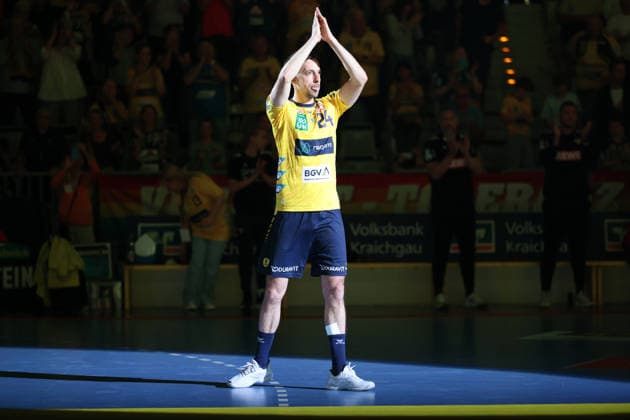 Handball, HBL, Rhein-Neckar Löwen - TSV Hannover-Burgdorf #4 Verabschiedung von Patrick Groetzki (Rhein Neckar Loewen, 24) mit Ehrung. GER, Rhein Neckar Loewen gegen TSV Hannover-Burgdorf, Handball, 1.Bundesliga, Spielzeit 2025 2026, 03.05.2026 GER, Rhein Neckar Loewen vs. TSV Hannover-Burgdorf, 1.Bundesliga, Spielzeit 2025 2026, 03.05.2026 Mannheim Copyright: xEibner-Pressefoto JoergxHirschx EP_JHH
