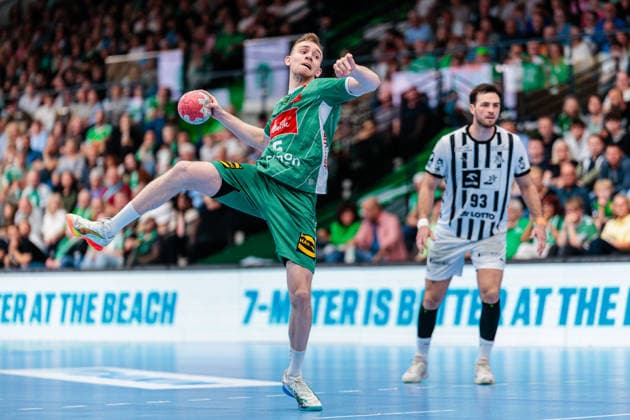 Florian Kranzmann (GWD Minden, 05) fuehrt einen Siebenmeter aus und trifft GER, GWD Minden vs. THW Kiel, Handball, 1. Bundesliga, 33. Spieltag, Spielzeit 2025 2026, 03.06.2026 GER, GWD Minden vs. THW Kiel, Handball, 1. Bundesliga, 33. Spieltag, Spielzeit 2025 2026, 03.06.2026 Minden Copyright: xEibner-Pressefoto JanxRollingerx EP_JSK