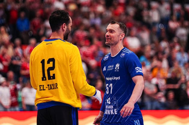 Mohamed El-Tayar (Handball Verein Hamburg, 12), Casper U. Mortensen (Handball Sport Verein Hamburg, 51) GER, Handball Sport Verein Hamburg vs. HSG Wetzlar, Handball, 1. Bundesliga, Spieltag 33, Saison 2025 2026, 04.06.2026 GER, Handball Sport Verein Hamburg vs. HSG Wetzlar, Handball, 1. Bundesliga, Spieltag 33, Saison 2025 2026, 04.06.2026 Hamburg Copyright: xEibner-Pressefoto MarcelxvonxFehrnx EP_MFN