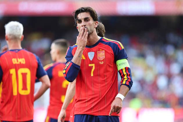 June 4, 2026, A Coruna, A Coruna, SPAIN: Ferran Torres of Spain celebrates a goal during the friendly international football match played between Spain and Iraq ahead the FIFA World Cup, WM, Weltmeisterschaft, Fussball 2026 at Abanca Balaidos stadium on June 04, 2026, in A Coruna, Spain. A Coruna SPAIN - ZUMAa181 20260604_zaa_a181_134 Copyright: xIrinaxR.xHipolitox