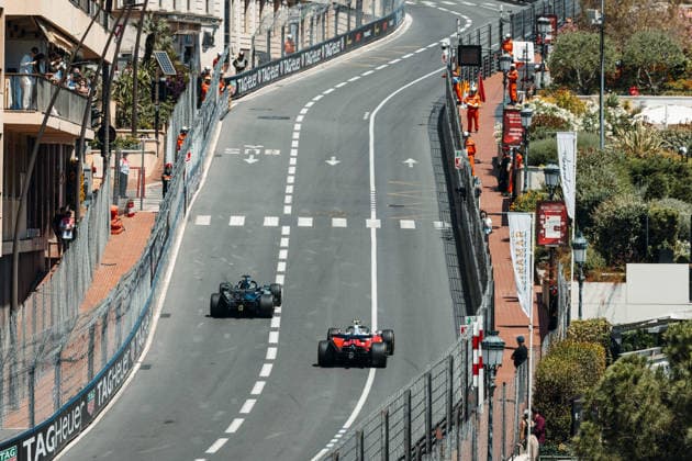 June 5, 2026, Monte Carlo, Monte Carlo, Principality of Monaco: LEWIS HAMILTON (44, Scuderia Ferrari HP, GBR, British F1 Driver, SF-26) GEORGE RUSSELL (63, Mercedes AMG Petronas F1 Team, GBR, British F1 Driver, W17) during Free Practice Day (Friday) at the Formula 1 Louis Vuitton Grand Prix de Monaco 2026 in Monte Carlo, Principality of Monaco Monte Carlo Principality of Monaco - ZUMAr193 20260605_zsp_r193_022 Copyright: xSaraxRuffonix