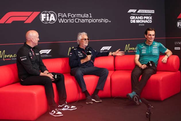 F1 - MONACO GRAND PRIX 2026 TOWRISS Dan (usa), CEO of TWG Motorsports (Cadillac ownership group), portrait BRIATORE Flavio (ita), Alpine F1 Team Executive Advisor, portrait DE LA ROSA Pedro (spa), Aston Martin F1 Team Ambassador, portrait press conference, PK, Pressekonferenz during the Formula 1 Grand Prix de Canada 2026, 6th round of the 2026 Formula One World Championship, WM, Weltmeisterschaft from June 5 to 7, 2026 on the Circuit de Monaco, in Monte-Carlo, Monaco - Monte-CarloMonaco Copyright: xXavixBonillax