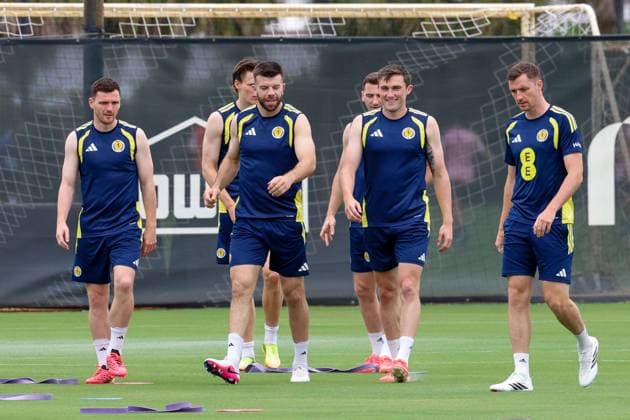 Scotland players during a training session Scotland Training Session, 2026 FIFA World Cup, WM, Weltmeisterschaft, Fussball Football, Florida Blue Training Centre, Florida, USA - 05 Jun 2026Florida Florida Blue Training Centre United States of America EDITORIAL USE ONLY No use with unauthorised audio, video, data, fixture lists, club league logos or live services. Online in-match use limited to 120 images, no video emulation. No use in betting, games or single club league player publications. Copyright: xChrisxArjoon Shutterstockx 16906920m