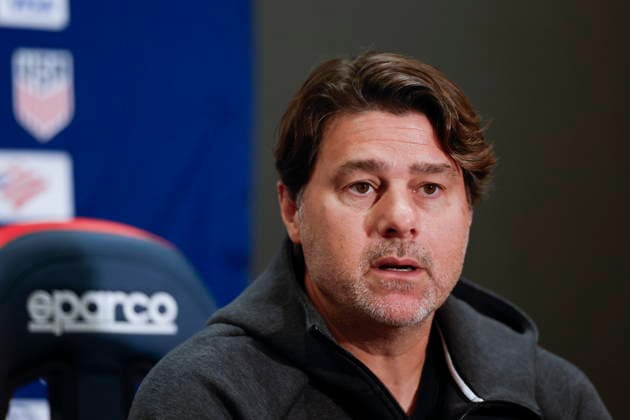 Fußball, FIFA WM 2026, Nationalteam USA, Pressekonferenz UMNT prepares for a friendly against Germany USA s head coach Mauricio Pochettino speaks during a press conference, PK, Pressekonferenz before a training session in Chicago, Illinois, USA, 05 June 2026. The United States and Germany will play their International Friendly, Länderspiel, Nationalmannschaft soccer match on 06 June. CHICAGO ILLINOIS USA Copyright: xKAMILxKRZACZYNSKIx