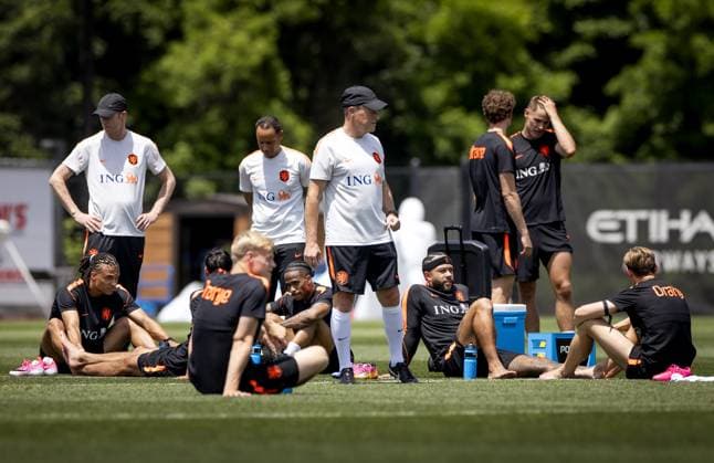 NEW YORK - Nathan Ake of the Netherlands, Jan Paul van Hecke of the Netherlands, Crysencio Summerville of the Netherlands, Memphis Depay of the Netherlands, Frenkie de Jong of the Netherlands during a training session of the Dutch national team, Nationalteam at the Etihad City Football Academy training complex, on June 5, 2026, in Orangeburg, New York. The Dutch national team is preparing for the 2026 FIFA World Cup, WM, Weltmeisterschaft, Fussball KOEN VAN WEEL ANP xVIxANPxSportx xxANPxIVx 560190192 originalFilename: 560190192.jpg