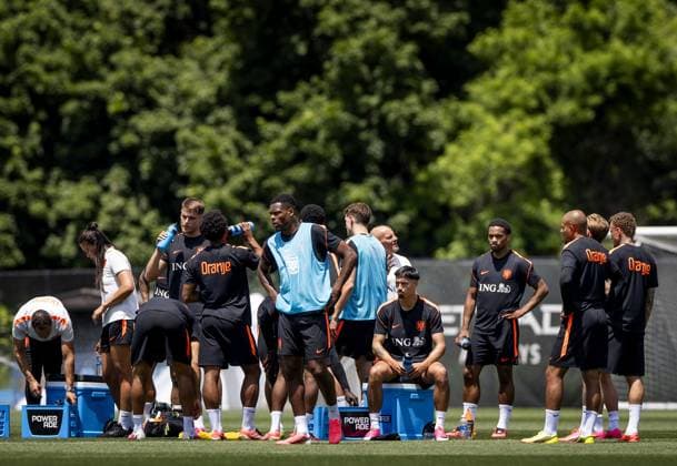 NEW YORK - Denzel Dumfries of the Netherlands, Tijjani Reijnders of the Netherlands, Jurrien Timber of the Netherlands, Donyell Malen of the Netherlands during a training session of the Dutch national team, Nationalteam at the Etihad City Football Academy training complex, on June 5, 2026, in Orangeburg, New York. The Dutch national team is preparing for the 2026 FIFA World Cup, WM, Weltmeisterschaft, Fussball KOEN VAN WEEL ANP xVIxANPxSportx xxANPxIVx 560191982 originalFilename: 560191982.jpg