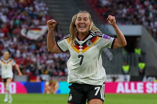 Marie Mueller (Deutschland) jubelt nach ihrem Tor zum 1:0, Jubel ,Emotion, Freude, Deutschland vs. Norwegen, Fussball, Frauen, UEFA, WM-Qualifikation, Gruppenphase, Gruppe D, Spieltag 5 von 6, DFB, Saison 2025 2026, 05.06.2026 Koeln Nordrhein-Westfalen Deutschland