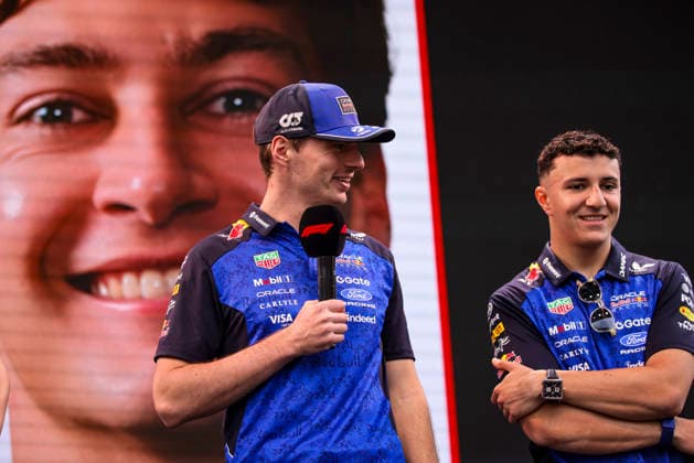 F1 - MONACO GRAND PRIX 2026 VERSTAPPEN Max (nld), Red Bull Racing Ford RB22, portrait HADJAR Isack (fra), Red Bull Racing Ford RB22, portrait during the Formula 1 Grand Prix de Canada 2026, 6th round of the 2026 Formula One World Championship, WM, Weltmeisterschaft from June 5 to 7, 2026 on the Circuit de Monaco, in Monte-Carlo, Monaco - Monte-CarloMonaco Copyright: xXavixBonillax