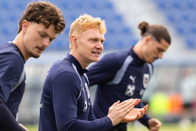 SOCCER - FIFA World Cup, WM, Weltmeisterschaft, Fussball 2026, preview SANTA BARBARA,CALIFORNIA,USA,05.JUN.26 - SOCCER - FIFA World Cup 2026, USA, Mexico, Canada, training. Image shows Paul Wanner, Nicolas Seiwald and Marcel Sabitzer (AUT). GEPAxpictures xArminxRauthner