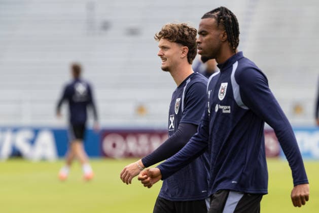 SOCCER - FIFA World Cup, WM, Weltmeisterschaft, Fussball 2026, preview SANTA BARBARA,CALIFORNIA,USA,05.JUN.26 - SOCCER - FIFA World Cup 2026, USA, Mexico, Canada, training. Image shows Paul Wanner and Carney Chukwuemeka (AUT). GEPAxpictures xArminxRauthner