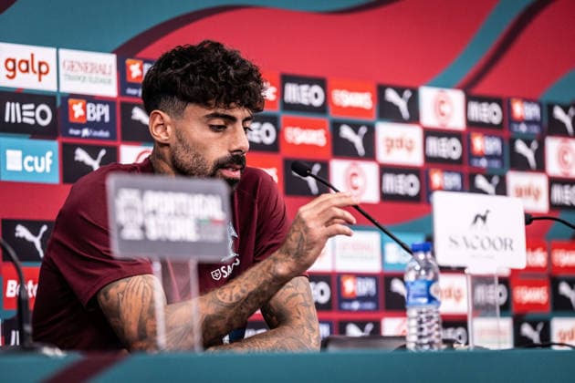 Portugal v Chile - FIFA World Cup, WM, Weltmeisterschaft, Fussball 2026 International Friendly, Länderspiel, Nationalmannschaft Samu Costa of Portugal gives a press conference, PK, Pressekonferenz in Oeiras, Portugal, on June 6, 2026, ahead of the FIFA World Cup 2026 international friendly match between Portugal and Chile at Estadio Nacional do Jamor. Lisbon Oeiras Portugal Copyright: xRodrigoxMoreira NurPhotox originalFilename:moreira-portugal260605_npt7Q.jpg