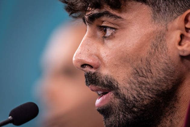 Portugal v Chile - FIFA World Cup, WM, Weltmeisterschaft, Fussball 2026 International Friendly, Länderspiel, Nationalmannschaft Samu Costa of Portugal gives a press conference, PK, Pressekonferenz in Oeiras, Portugal, on June 6, 2026, ahead of the FIFA World Cup 2026 international friendly match between Portugal and Chile at Estadio Nacional do Jamor. Lisbon Oeiras Portugal Copyright: xRodrigoxMoreira NurPhotox originalFilename:moreira-portugal260605_npWne.jpg