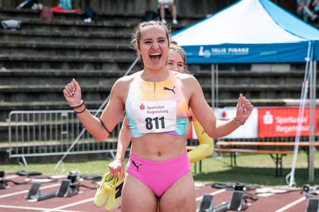 Rosina Schneider (TV Sulz, 811, 100m Huerden Frauen), GER, Leichtathletik, Athletics, Sparkassen Gala, Regensburg, 06.06.2026, GER, Leichtathletik, Athletics, Sparkassen Gala, Regensburg, 06.06.2026 Regensburg Copyright: xStefanxMayerx EP_SMR