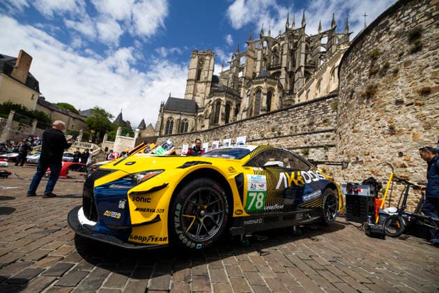 24 HEURES DU MANS 2026 - CITY CENTRE PARADE 78 VAN ROMPUY Tom (bel), DAVID Hadrien (fra), HAWKSWORTH Jack (gbr), Akkodis ASP Team, Lexus RC F LMGT3 78, LM GT3, action during the City Center Parade of the 24 Hours of Le Mans 2026, 3rd round of the 2026 FIA World Endurance Championship, on June 6, 2026 in Le Mans, France - Le MansFrance Copyright: xJULIENxDELFOSSEx