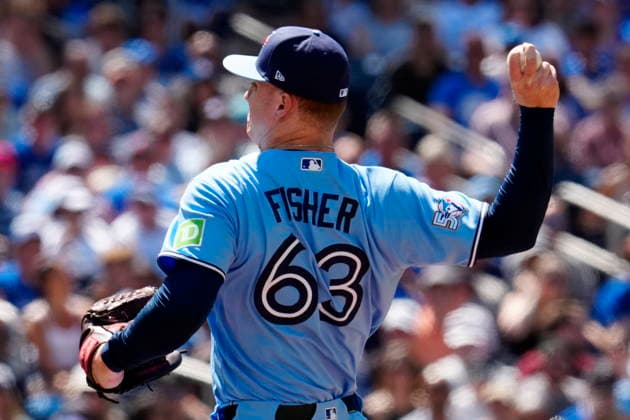 June 6, 2026, Toronto, On, CANADA: Toronto Blue Jays pitcher Braydon Fisher (63) works against the Baltimore Orioles during first inning MLB, Baseball Herren, USA baseball action in Toronto, Saturday, June 6, 2026. Canada News - June 6, 2026 - ZUMAc35_ 20260606_zaf_c35_001 Copyright: xFrankxGunnx