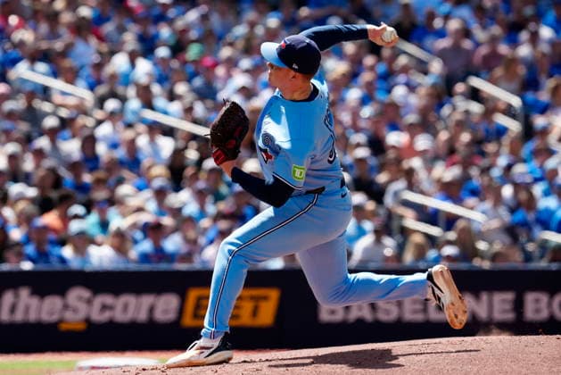 June 6, 2026, Toronto, On, CANADA: Toronto Blue Jays pitcher Braydon Fisher (63) works against the Baltimore Orioles during first inning MLB, Baseball Herren, USA baseball action in Toronto, Saturday, June 6, 2026. Canada News - June 6, 2026 - ZUMAc35_ 20260606_zaf_c35_004 Copyright: xFrankxGunnx
