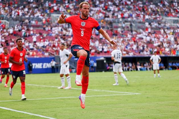 Harry Kane of England celebrates scoring to make it 1-0 England v New Zealand, International Friendly, Länderspiel, Nationalmannschaft Football, Raymond James Stadium, Tampa, Florida, USA - 06 Jun 2026Tampa Raymond James Stadium Florida (FL) United States of America EDITORIAL USE ONLY No use with unauthorised audio, video, data, fixture lists, club league logos or live services. Online in-match use limited to 120 images, no video emulation. No use in betting, games or single club league player publications. Copyright: xDustinxMarkland Shutterstockx 16912910bn