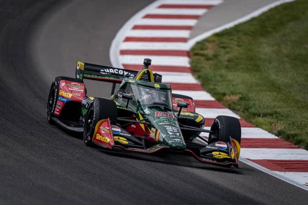 June 6, 2026, Madison, Illinois, USA: IndyCar, Indy Car, IRL, USA SERIES driver, FELIX ROSENQVIST (60) (SWE) of Varnamo, Sweden, travels through the turns during a practice session for the Bommarito Automotive Group 500 at World Wide Technology Raceway in MADISON Illinois. INDYCAR SERIES: June 06, 2026: Bommarito Automotive Group 500: Felix Rosenqvist - ZUMAa161 20260606_aaa_a161_001 Copyright: xWalterxArce GMGx
