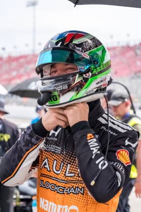 June 6, 2026, Madison, Illinois, USA: IndyCar, Indy Car, IRL, USA SERIES driver, DENNIS HAUGER (R) (19) (NOR) of Aurskog, Norway, qualifies for the Bommarito Automotive Group 500 at World Wide Technology Raceway in MADISON, Illinois, USA. INDYCAR SERIES: June 06, 2026: Bommarito Automotive Group 500: Dennis Hauger - ZUMAa161 20260606_aaa_a161_010 Copyright: xWalterxArce GMGx