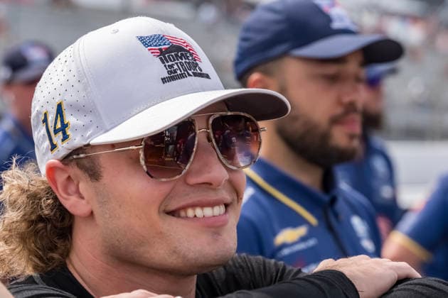 June 6, 2026, Madison, Illinois, USA: IndyCar, Indy Car, IRL, USA SERIES driver, SANTINO FERRUCCI (14) (USA) of Woodbury, CT, qualifies for the Bommarito Automotive Group 500 at World Wide Technology Raceway in MADISON, Illinois, USA. Madison USA - ZUMAa161 20260606_aaa_a161_013 Copyright: xWalterxArce GMGx