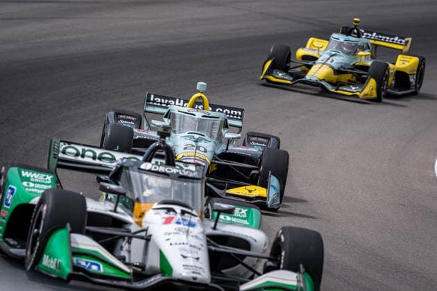 June 6, 2026, Madison, Illinois, USA: IndyCar, Indy Car, IRL, USA SERIES driver, ALEXANDER ROSSI (20) (USA) of Nevada City, CA, travels through the turns during a practice session for the Bommarito Automotive Group 500 at World Wide Technology Raceway in MADISON Illinois. INDYCAR SERIES: June 06, 2026: Bommarito Automotive Group 500: Alexander Rossi - ZUMAa161 20260606_aaa_a161_026 Copyright: xWalterxArce GMGx