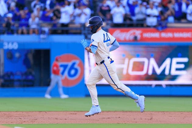 June 6, 2026, Los Angeles, California, USA: Andy Pages 44 of the Los Angeles Dodgers rounds the bases after hitting a home run during a regular season MLB, Baseball Herren, USA game against the Los Angeles Angels on Saturday June 6, 2026 at Dodger Stadium in Los Angeles, California. Dodgers defeat Angels, 9-2. JAVIER ROJAS PI Dodgers Defeat Angels, 9-2 - ZUMAp124 20260606_zaa_p124_063 Copyright: xJavierxRojasx