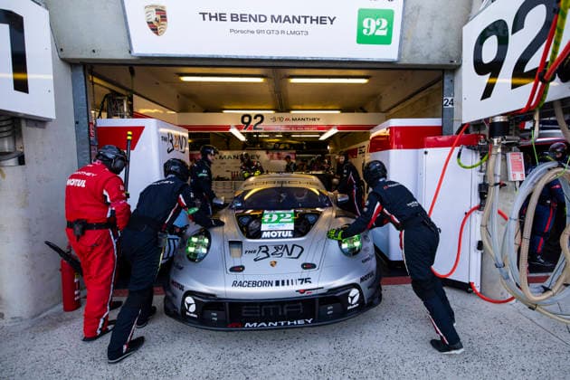 24 HEURES DU MANS 2026 - TEST DAY 92 SHAHIN Yasser (aus), PERA Riccardo (ita), LIETZ Richard (aut), The Bend Manthey, Porsche 911 GT3 R LMGT3 92, LM GT3, ambiance during the Test Day of the 24 Hours of Le Mans 2026, 3rd round of the 2026 FIA World Endurance Championship, on June 7, 2026 on the Circuit des 24 Heures du Mans in Le Mans, France - Le MansFrance Copyright: xJULIENxDELFOSSEx