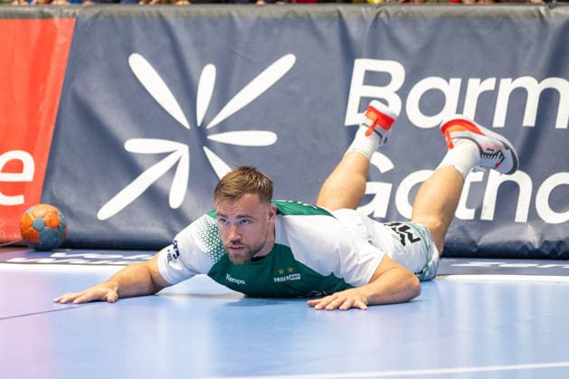 Ludvig Jurmala Astroem (FRISCH AUF! Goeppingen, 25) beim Aufwaermen. Bergischer HC vs. Frisch Auf! Goeppingen, Handball, DAIKIN HBL, 34. Spieltag, Saison 2025 2026, 07.06.2026 Bergischer HC vs. Frisch Auf! Goeppingen, Handball, DAIKIN HBL, 34. Spieltag, Saison 2025 2026, 07.06.2026 Wuppertal