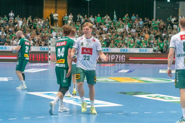 Niclas Benedict Heitkamp (TSV GWD Minden, 23) aergert sich ueber eine Schiedsrichterentscheidung gegen Minden SC DHfK Leipzig vs. TSV GWD Minden, Handball, 1. Handball-Bundesliga, 34. Spieltag, Saison 2025 2026, 07.06.2026 SC DHfK Leipzig vs. TSV GWD Minden, Handball, 1. Handball-Bundesliga, 34. Spieltag, Saison 2025 2026, 07.06.2026 Leipzig