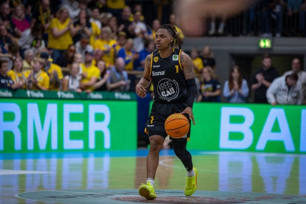 Phillip Montreal Russell (Bozic Estriche Knights Kirchheim, 01) GER, Phoenix Hagen vs. Bozic Estriche Knights Kirchheim, BARMER 2. Basketball Bundesliga, Playoffs Finale Spiel 2, Saison 2025 2026, 07.06.2026 GER, Phoenix Hagen vs. Bozic Estriche Knights Kirchheim, BARMER 2. Basketball Bundesliga, Playoffs Finale Spiel 2, Saison 2025 2026, 07.06.2026 Hagen