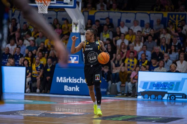 Phillip Montreal Russell (Bozic Estriche Knights Kirchheim, 01) GER, Phoenix Hagen vs. Bozic Estriche Knights Kirchheim, BARMER 2. Basketball Bundesliga, Playoffs Finale Spiel 2, Saison 2025 2026, 07.06.2026 GER, Phoenix Hagen vs. Bozic Estriche Knights Kirchheim, BARMER 2. Basketball Bundesliga, Playoffs Finale Spiel 2, Saison 2025 2026, 07.06.2026 Hagen