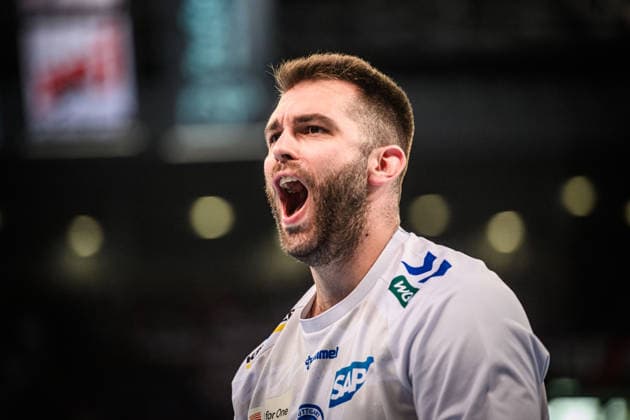 Miljan Vujovic (TVB Stuttgart, 16) - Jubel, Jubelschrei, Freude, Freudenschrei GER, TVB Stuttgart - HC Erlangen, DAIKIN HBL, Handball, Bundesliga, 34. Spieltag, Spielzeit 2025 2026, 07.06.2026 GER, TVB Stuttgart - HC Erlangen, DAIKIN HBL, Handball, Bundesliga, 34. Spieltag, Spielzeit 2025 2026, 07.06.2026 Stuttgart