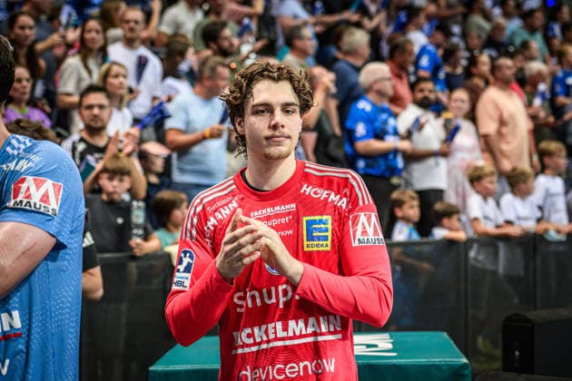 Tim Herceg (HC Erlangen, 99) - nachdenklich GER, TVB Stuttgart - HC Erlangen, DAIKIN HBL, Handball, Bundesliga, 34. Spieltag, Spielzeit 2025 2026, 07.06.2026 GER, TVB Stuttgart - HC Erlangen, DAIKIN HBL, Handball, Bundesliga, 34. Spieltag, Spielzeit 2025 2026, 07.06.2026 Stuttgart