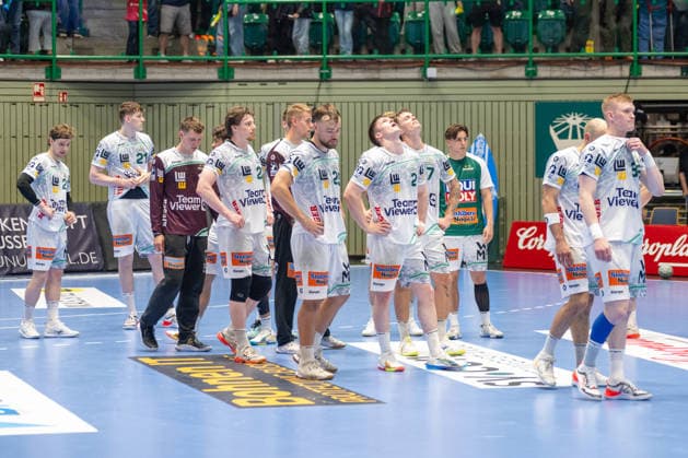 Die Goeppinger Spieler sind nach der Niederlage enttaeuscht. Bergischer HC vs. Frisch Auf! Goeppingen, Handball, DAIKIN HBL, 34. Spieltag, Saison 2025 2026, 07.06.2026 Bergischer HC vs. Frisch Auf! Goeppingen, Handball, DAIKIN HBL, 34. Spieltag, Saison 2025 2026, 07.06.2026 Wuppertal