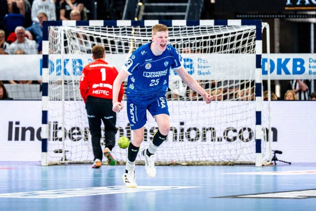 07.06.2026, xdobgx, Handball Daikin HBL, THW Kiel - TBV Lemgo Lippe v.l. Gonzalo Perez De Vargas (Kiel, 1), Niels Versteijnen (TBV Lemgo Lippe, 25) Jubel, Torjubel, jubelt ueber das Tor, celebrate the goal, celebration Kiel