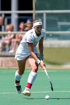 Johanna Mühl (TSVMH, 8), am Ball, Freisteller, Ganzkörper, Einzelbild, Einzelfoto, Aktion, Action, 07.06.2026, Mannheim (Deutschland), Hockey, 2. Bundesliga, Gruppe Süd, Damen, TSV Mannheim - Nürnberger HTC