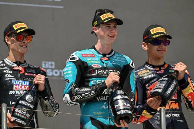 MOTO - MOTO 3 - HUNGARY GRAND PRIX 2026 Podium QUILES Maximo (spa), CFMoto Aspar Team, KTM RC250GP, portrait ALMANSA David (spa), Liqui Moly Dynavolt Intact GP, KTM RC250GP, portrait CARPE Ãlvaro (spa), Red Bull KTM Ajo, KTM RC250GP, portrait during the 2026 Moto3 Grand Prix of Hungary , on Balaton Park circuit, from June 5 to 7, in Hungary - Balaton ParkHungary Copyright: xGIGIxSOLDANOx