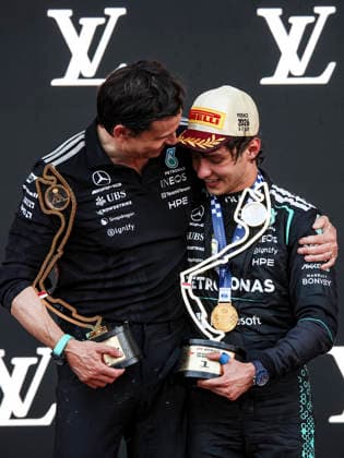 F1 - MONACO GRAND PRIX 2026 WOLFF Toto (aut), Team Principal & CEO of Mercedes AMG F1 Team, portrait KIMI ANTONELLI Andrea (ita), Mercedes AMG F1 Team W16, portrait podium during the Formula 1 Grand Prix de Canada 2026, 6th round of the 2026 Formula One World Championship, WM, Weltmeisterschaft from June 5 to 7, 2026 on the Circuit de Monaco, in Monte-Carlo, Monaco - Monte-CarloMonaco Copyright: xXavixBonillax