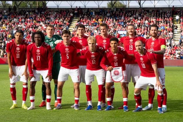 national team, Nationalteam test match: Denmark - Ukraine Denmark s starting eleven William Osula, Patrick Dorgu, goalkeeper Mads Hermansen, Joakim Maehle, Andreas Christensen, Victor Froholdt, Joachim Andersen, Alexander Bah, Kasper Hoegh, Christian Eriksen and Pierre Emile Hoejbjerg during the football international match, Länderspiel, Nationalmannschaft between Denmark and Ukraine at Odense Stadium on Sunday, June 7, 2026. (Photo: Bo Amstrup Ritzau Scanpix) , Odense Denmark Mors