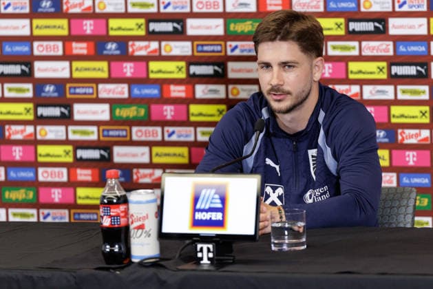 SOCCER - FIFA World Cup, WM, Weltmeisterschaft, Fussball 2026, preview SANTA BARBARA, CALIFORNIA,USA,07.JUN.26 - SOCCER - FIFA World Cup 2026, USA, Mexico, Canada, preview, Oesterreichischer Fussball-Bund, press conference, PK, Pressekonferenz team AUT. Image shows Romano Schmid (AUT). GEPAxpictures xArminxRauthner