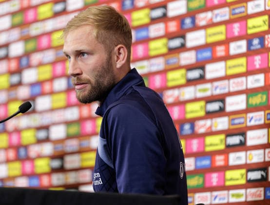 SOCCER - FIFA World Cup, WM, Weltmeisterschaft, Fussball 2026, preview SANTA BARBARA, CALIFORNIA,USA,07.JUN.26 - SOCCER - FIFA World Cup 2026, USA, Mexico, Canada, preview, Oesterreichischer Fussball-Bund, press conference, PK, Pressekonferenz team AUT. Image shows Konrad Laimer (AUT). GEPAxpictures xArminxRauthner