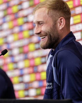 SOCCER - FIFA World Cup, WM, Weltmeisterschaft, Fussball 2026, preview SANTA BARBARA, CALIFORNIA,USA,07.JUN.26 - SOCCER - FIFA World Cup 2026, USA, Mexico, Canada, preview, Oesterreichischer Fussball-Bund, press conference, PK, Pressekonferenz team AUT. Image shows Konrad Laimer (AUT). GEPAxpictures xArminxRauthner